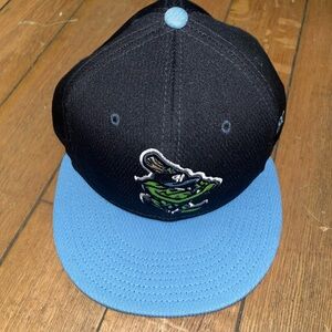 Hillsboro Hops Minor League Baseball Hat Cap Black & Blue On Field 7 1/2